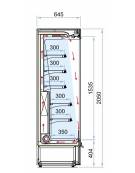 Espositore murale inox refrigerato frigorifero cm 76x58x200h