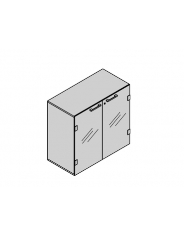 Contenitore 2 ante vetro fumè 90x35x88h