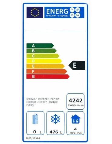 Frigo vetrina statico per bevande con agitatore di aria - capacità 382 Lt - temperatura -2°C/+2°C - mm 595x650x2000h