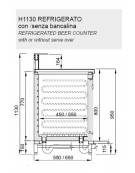 Banco birra refrigerato da cm. 150