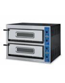 Forno pizza elettrico in  in alluminio nero 8 pizze (Ø 300 mm) - 2 camere di cottura con dim. mm 610x610x140h x 2