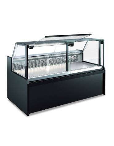 Vetrina gastronomia in acciaio verniciato, plastica e vetro - piano di lavoro in acciaio inox - mm L1070xP830xH1220h