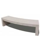 PANCHINA CURVA CONCAVA IN CEMENTO PER ARREDO URBANO - COLORE BIANCO PIETRA - CM 200x50x50H