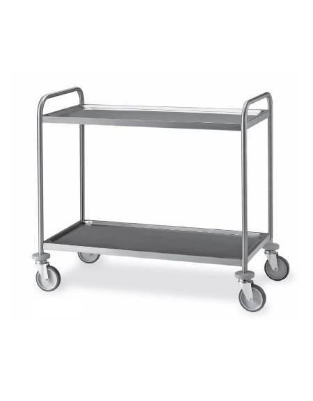 Carrello inox con N° 2 Piani stampati imbullonati-cm 89x59x95h