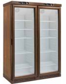 CANTINETTA PER VINI REFRIGERATA STATICA 2 PORTE - CM 128X61X186H - COLORI : NOCE SCURO , NOCE CHIARO O WENGE'