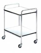 Carrello con corpo e maniglie in alluminio -2 ripiani in bilaminato - cm 60x40x77h