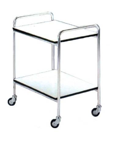 Carrello con corpo e maniglie in alluminio -2 ripiani in bilaminato - cm 60x40x77h