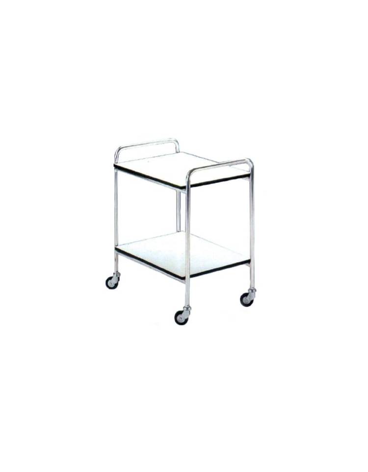 CARRELLO 2 RIPIANI IN ACCIAIO INOX PER MEDICAZIONE CM. 60X40