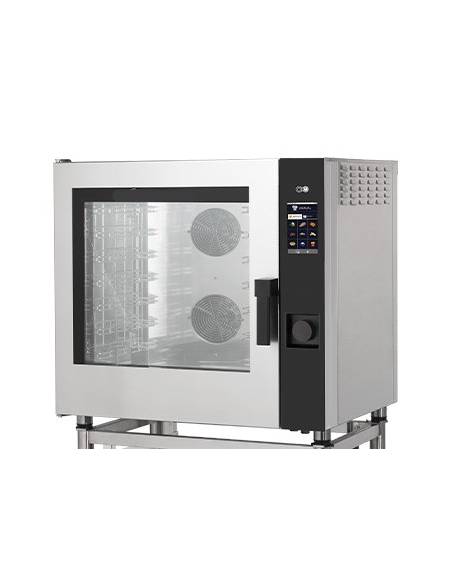 Forno a gas in acciaio inox  a convezione - vapore diretto gastronomia - 7 teglie - cm 92x75x91h