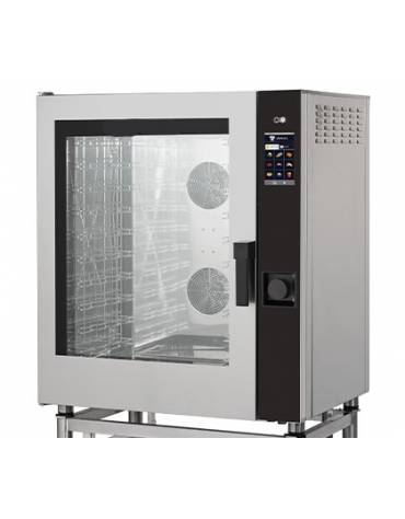 Forno a gas in acciaio inox  a convezione - vapore diretto gastronomia - 10 teglie - cm 92x75x107,5h