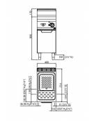 Cuocipasta a gas professionale per ristoranti 1 Vasca Lt. 30 - cm 40x71.4x90h