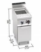 Cuocipasta a gas professionale per ristoranti 1 Vasca Lt. 30 - cm 40x71.4x90h