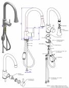 Monoforo miscelatore con doccione  - mm 250x450h