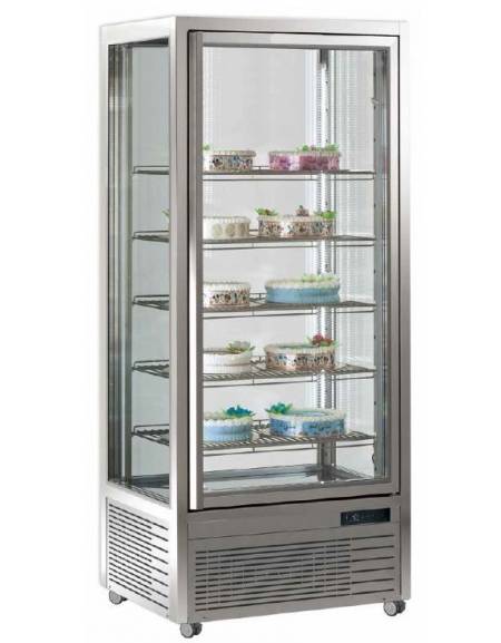 Vetrina espositiva verticale refrigerata con ripiani a griglie mm 800x680x1910h