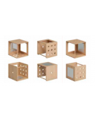 CHECUBO 2  Cubo aperto con facce diverse, 1 con specchio   - CM 55X55X55h