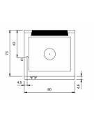 Tuttapiastra a gas su vano aperto - 1 bruciatore da 9 kw - cm 80x73x87h