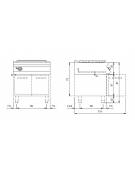 Tuttapiastra a gas su vano aperto - 1 bruciatore da 9 kw - cm 80x73x87h