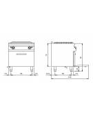 Tuttapiastra a gas su forno a gas - potenza totale 17 kw - cm 80x73x87h