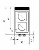 Cucina elettrica da banco con 2 piastre quadre - 2x2,6 Kw - cm 40x73x28h