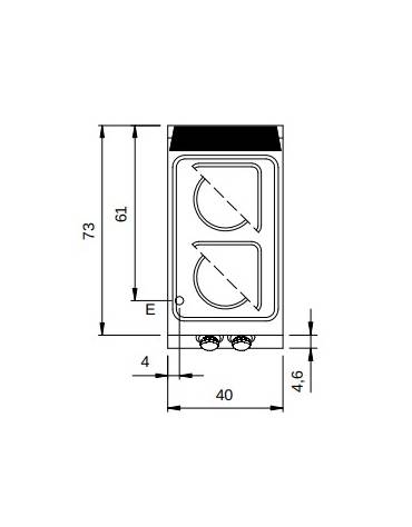 Cucina elettrica su vano con porta 2 piastre tonde - potenza 2x2,6 Kw - cm 40x73x87h