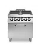 Cucina elettrica professionale 4 Piastre tonde + Forno elettrico - potenza totale 16,4 KW - cm.80x73x87h