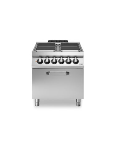 Cucina elettrica professionale 4 Piastre tonde + Forno elettrico - potenza totale 16,4 KW - cm.80x73x87h