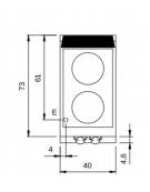 Piano di cottura elettrico a infrarossi da banco - 2 zone cottura - potenza 2x2,5 kW - cm 40x73x28h