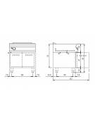 Bagnomaria a gas su vano con 2 porte- 2 vasche GN1/1 h15 - potenza totale 6 KW - cm 80x73x87h