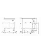 Bagnomaria elettrico trifase su vano aperto - 2 vasche GN1/1 h15 - potenza 3 KW - cm 80x73x87h