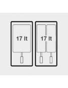 FRIGGITRICE A GAS A VASCA PULITA DA 2 VASCHE LT. 17+17 SU MOBILE - SCAMBIATORI ESTERNI ALLA VASCA - CM 80X73X87H