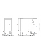 Friggitrice a gas professionale su mobile 1 Vasca da lt. 13 - cm 40x73x87h