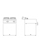 Friggitrice elettrica trifase da banco con 2 vasche da 10+10 Lt - Potenza totale 9 Kw - cm 80x73x28h