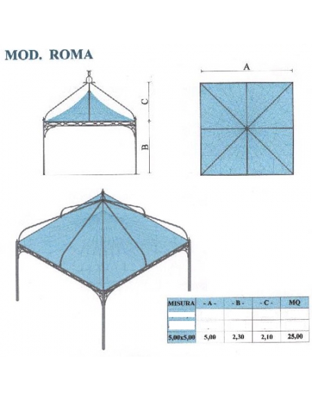 Roma quadrato lato metri 5