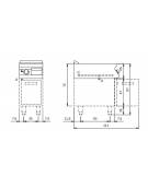 Fry Top a gas su vano con porta, piastra singola liscia cromata - potenza totale 7 kW - cm 40x73x87h