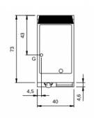 Fry Top a gas con piastra rigata cromata versione top da banco - potenza 7 Kw - cm 40x73x28h