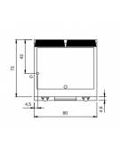 Fry Top a gas con piastra liscia cromata versione top da banco - potenza 14 Kw - cm 80x73x25h