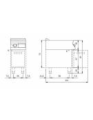 Fry Top elettrico su vano con porta, piastra singola rigata cromata - potenza 5,4 kW - cm 40x73x87h