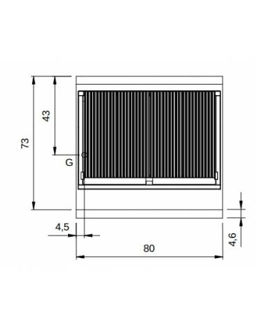 Griglia ad acqua a gas su armadio chiuso - potenza totale 15 Kw - cm 80x73x87h