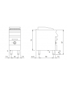 Acqua grill elettrico su mobile chiuso - Zona di cottura in acciaio inox carne/pesce - cm 40x73x87h