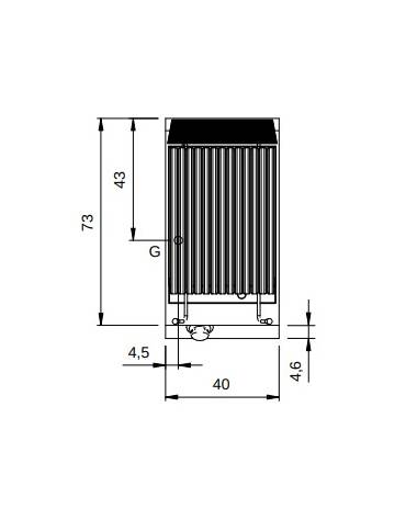 Griglia a pietra lavica a gas su armadio chiuso - potenza 7,5 Kw - cm 40x73x87h