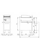 Griglia a pietra lavica a gas su vano aperto - potenza 7,5 Kw - cm 40x73x87h