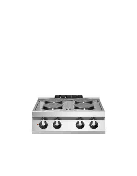 Cucina elettrica da banco con 4 piastre tonde - potenza 4x2,6 Kw - cm 80x73x28h