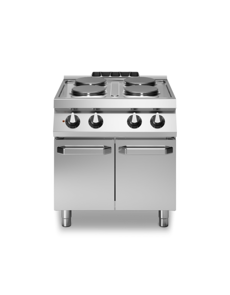 Cucina elettrica su vano con 2 porte - 4 piastre tonde - potenza 4x2,6 Kw - cm 80x73x87h