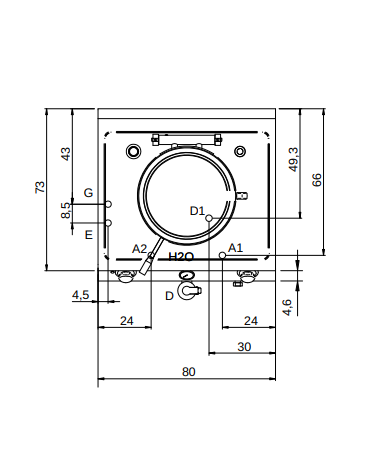 Pentola elettrica, riscaldamento indiretto - capacità 50 lt - potenza 12,3 Kw - cm 80x73x87h