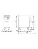 Brasiera multifunzione elettrica su vano aperto - capacità 11,5 lt - Potenza 4,5 kw - cm 40x73x87h