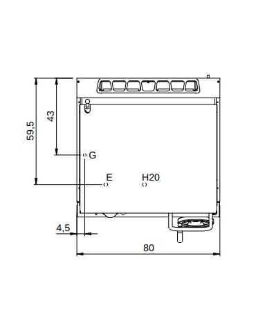 Brasiera a gas ribaltamento manuale capacità 60 lt  - Vasca in acciaio inox - cm 80x73x87h