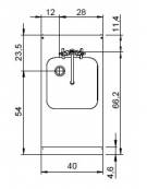 Elemento neutro con lavello, su vano con porta - cm 40x73x87h