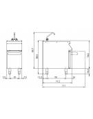 Elemento neutro con lavello, su vano con porta - cm 40x73x87h