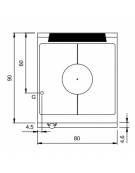 Tuttapiastra a gas da banco - 1 bruciatore da 12 kw - cm 80x90x28h