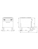 Cucina tuttapiastra a gas con forno a gas - potenza totale 20 Kw - cm 80x90x87h